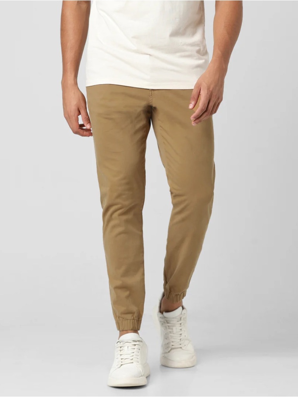 Men's Slim Joggers in Khaki - Classic Everyday Style